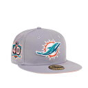 ニューエラ New Era 【 Miami Dolphins 40Th Season Grey Pop 59Fifty Fitted Hat Men Gray 】 マイアミ ドルフィンズ 灰色 グレー バッグ 小物 ブランド雑貨 帽子 メンズ帽子 キャップ メンズ gray 灰色・グレー・(4)