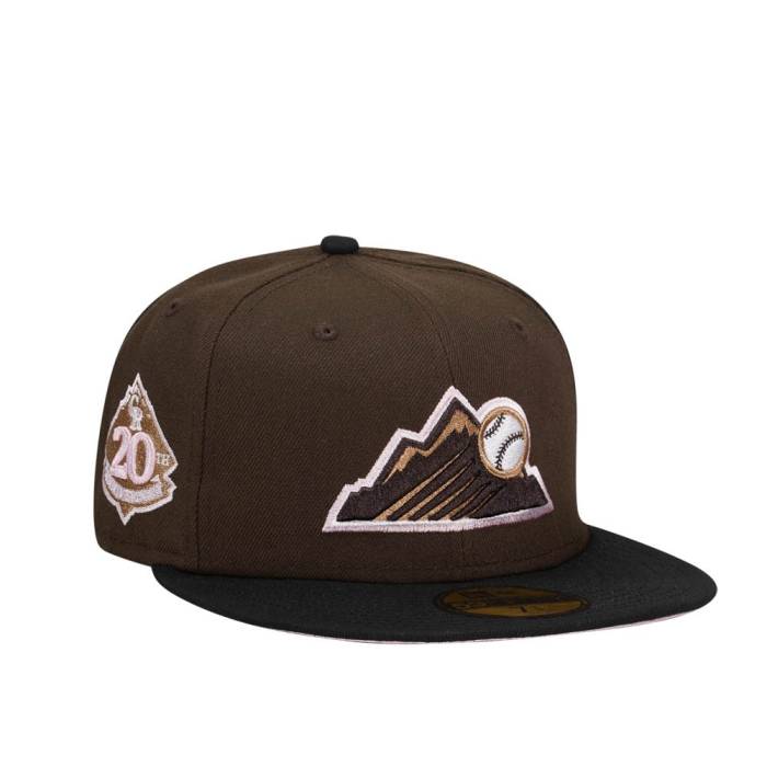 ニューエラ New Era 【 Colorado Rockies 20Th Anniversary Chocolate Pink Two Tone Edition 59Fifty Fitted Hat Men Brown 】 コロラド ロッキーズ pink ピンク バッグ 小物 ブランド雑貨 帽子 メンズ帽子 キャップ メンズ