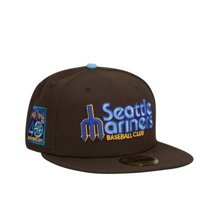 ニューエラ New Era 【 Seattle Mariners 40Th Anniversary Chocolate Script Throwback Edition 59Fifty Fitted Hat Men Brown 】 シアトル マリナーズ スクリプト バッグ 小物 ブランド雑貨 帽子 メンズ帽子 キャップ メン