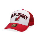 スターター Starter 【 New Jersey Devils Penalty Curved Trucker Snapback Hat Men White ...