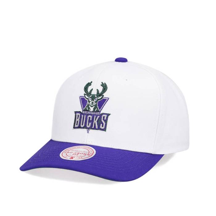 ミッチェル&ネス Mitchell & Ness 【 Milwaukee Bucks Team Two Tone 2.0 Pro White Snapback Hat Men White 】 ミルウォーキー バックス Team チーム プロ 白色 ホワイト Snapback スナップバック バッグ バッグ 小物 ブラ