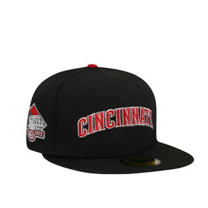 ニューエラ New Era 【 Cincinnati Reds Black Throwback Edition 59Fifty Fitted Hat Men Black 】 シンシナティ レッズ 黒色 ブラック バッグ 小物 ブランド雑貨 帽子 メンズ帽子 キャップ メンズ 黒色 ブラック