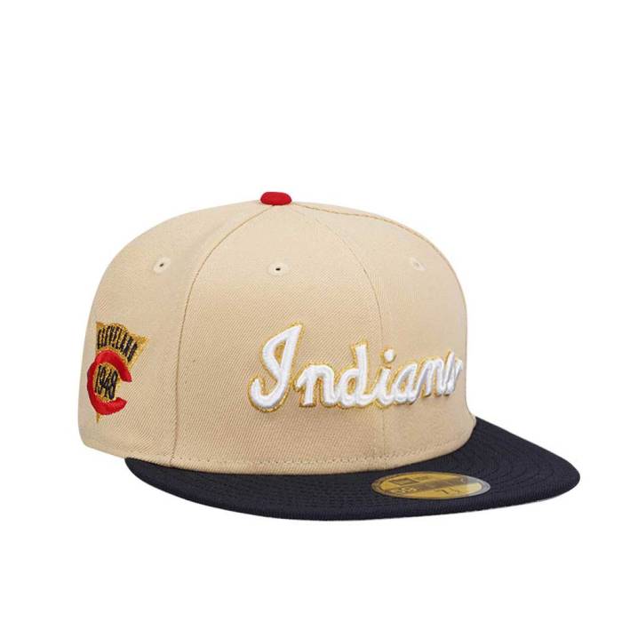 ニューエラ New Era 【 Cleveland Indians Vegas Gold Two Tone Edition 59Fifty Fitted Hat Men White 】 クリーブランド インディアンス ベガス ゴールド バッグ 小物 ブランド雑貨 帽子 メンズ帽子 キャップ メンズ(4)