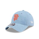 ニューエラ New Era 【 San Francisco Giants Washed Denim 9Twenty Strapback Hat Men Light Blue 】 ジャイアンツ デニム バッグ 小物 ブランド雑貨 帽子 メンズ帽子 キャップ メンズ 青色 ブルー(4)