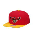ミッチェル&ネス Mitchell & Ness 【 Atlanta Hawks Team Two Tone 2.0 Red Snapback Hat Men Red 】 アトランタ ホークス Team チーム Red 赤・レッド Snapback スナップバック バッグ バッグ 小物 ブランド雑貨 帽子 メ(4)