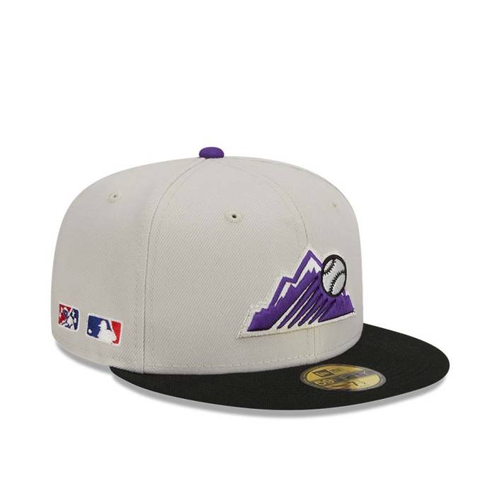 ニューエラ New Era 【 Colorado Rockies Farm Team Stone Throwback Two Tone Edition 59Fifty Fitted Hat Men White 】 コロラド ロッキーズ Team チーム バッグ 小物 ブランド雑貨 帽子 メンズ帽子 キャップ メンズ 白色(4)