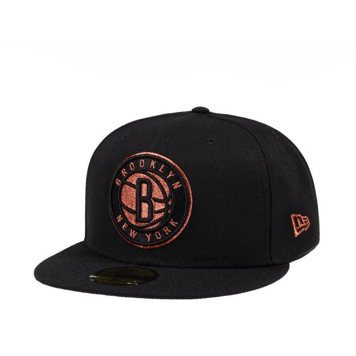 【★スーパーSALE★3/11深夜2時迄】ニューエラ New Era 【 New Brooklyn Nets Black And Copper Edition 59Fifty Fitted Hat Men Black 】 ブルックリン ネッツ 黒色 ブラック 銅色 コッパー バッグ 小物 ブランド雑貨 帽子 メンズ帽子 キャップ メンズ