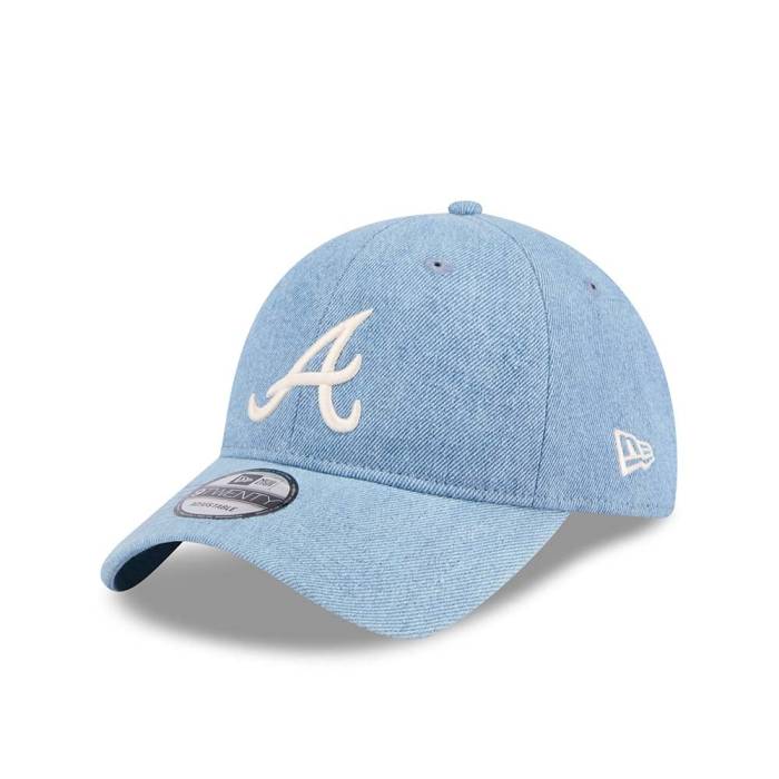 ニューエラ New Era 【 Atlanta Braves Washed Denim 9Twenty Strapback Hat Men Light Blue 】 アトランタ ブレーブス デニム バッグ 小物 ブランド雑貨 帽子 メンズ帽子 キャップ メンズ 青色 ブルー