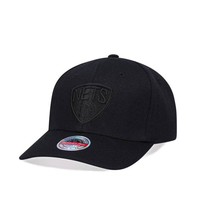 ミッチェル&ネス Mitchell & Ness 【 Brooklyn Nets All Black Classic Red Line Flex Snapback Hat Men Black 】 ブルックリン ネッツ 黒色 ブラック クラシック Red 赤・レッド Snapback スナップバック バッグ バッグ 小