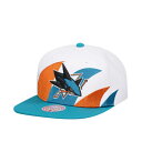 ミッチェル&ネス Mitchell & Ness 【 San Jose Sharks Vintage Sharktooth Snapback Hat Men White 】 シャークス vintage ビンテージ・ヴィンテージ Snapback スナップバック バッグ バッグ 小物 ブランド雑貨 帽子 メ