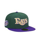 ニューエラ New Era 【 Tampa Bay Rays 25Th Anniversary Purple Green Two Tone Edition 59Fifty Fitted Hat Men Green 】 レイズ Purple 紫・パープル green 緑・グリーン バッグ 小物 ブランド雑貨 帽子 メンズ帽子 キャップ