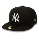 ニューエラ New Era 【 59Fifty New York Yankees Black / White Fitted Cap Men Black 】 ヤン...