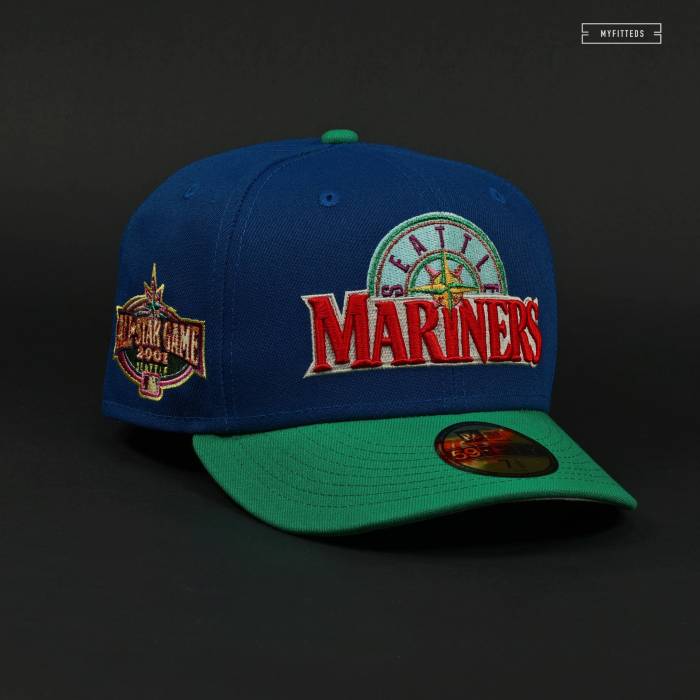 ニューエラ New Era 【 Seattle Mariners 2001 All-Star Game 1962 World's Fair Inspired Fitted Cap Unisex Seashore Slate / Light Emerald 】 シアトル マリナーズ Game ゲーム キャップ 帽子 ユニセックス(4)