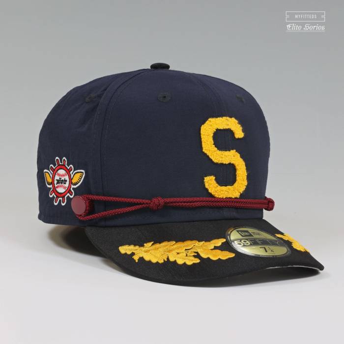 ˥塼 New Era  Seattle Pilots My Hero Academia Inasa's Hat Inspired Elite Series Fitted Cap Unisex Grunge Navy / Russet Sunset / Golden Sunshine  ȥ ꡼ ꡼ å ˹ ˥å  ͥ