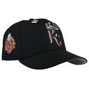 Newera 【 Kansas City Royals 2015 World Series Copper Blackout Metallic 59Fifty Fitted Hat Unisex Black / Grey Undervisor 】 カンザス シティ ロイヤルズ シリーズ 銅色 コッパー バッグ 小物 ブランド雑貨 帽子 メンズ帽