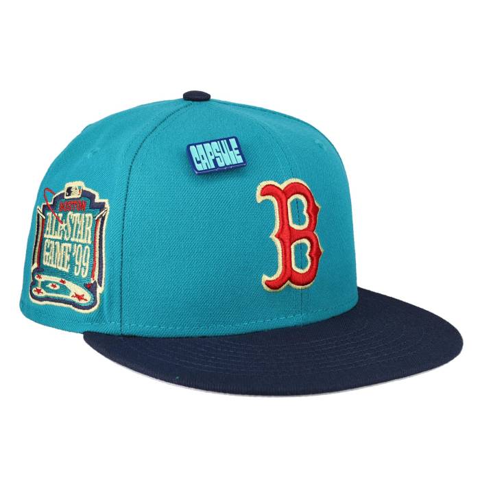 楽天スニケスNewera 【 Boston Red Sox Real Teal Collection 1999 All Star Game 59Fifty Unisex Teal / Grey Undervisor, Black Sweatband 】 ボストン Red 赤・レッド レアル コレクション Game ゲーム ユニセックス 灰色 グレー 黒色 ブラッ