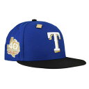Newera 【 Texas Rangers 40Th Anniversary Patch 59Fifty Fitted Hat Unisex Blue / Grey Undervisor, Black Sweatband 】 テキサス レンジャース バッグ 小物 ブランド雑貨 帽子 メンズ帽子 キャップ ユニセックス 青色 ブル