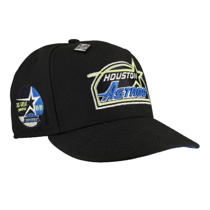 Newera 【 Houston Astros Black 35 Great Years Patch 59Fifty Fitted Hat Unisex Black / Blue Undervisor, Black Sweatband 】 ヒューストン アストロズ 黒色 ブラック バッグ 小物 ブランド雑貨 帽子 メンズ帽子 キャップ ユ