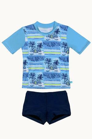Boys Shipwrecked Short Sleeve Suntop Set