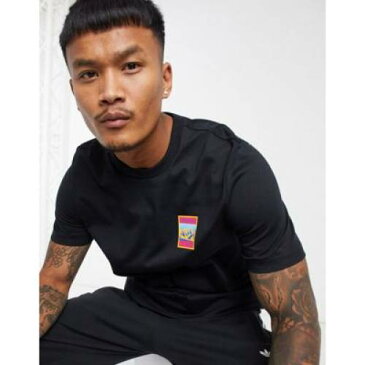 アディダス ADIDAS ORIGINALS アディダス オリジナルス Tシャツ 黒色 ブラック メンズ 【 ADIDAS ORIGINALS ADIPLORE TSHIRT WITH BACK PRINT IN BLACK 】