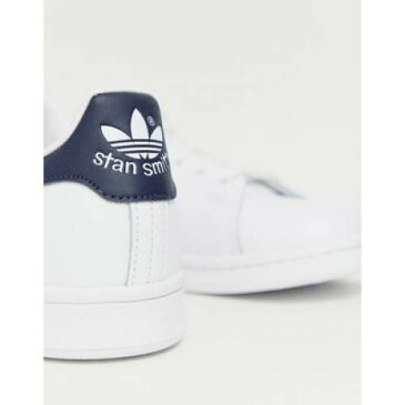 レザー 白 ホワイト 紺 ネイビー メンズ スニーカー 【 WHITE NAVY ADIDAS ORIGINALS STAN SMITH LEATHER TRAINERS IN AND 】