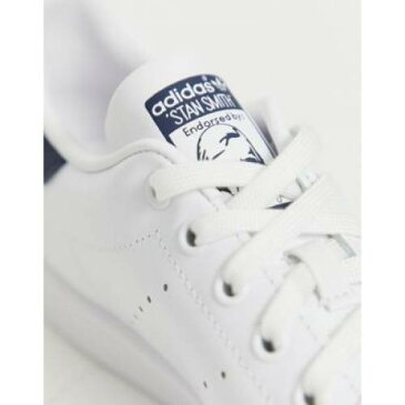 レザー 白 ホワイト 紺 ネイビー メンズ スニーカー 【 WHITE NAVY ADIDAS ORIGINALS STAN SMITH LEATHER TRAINERS IN AND 】