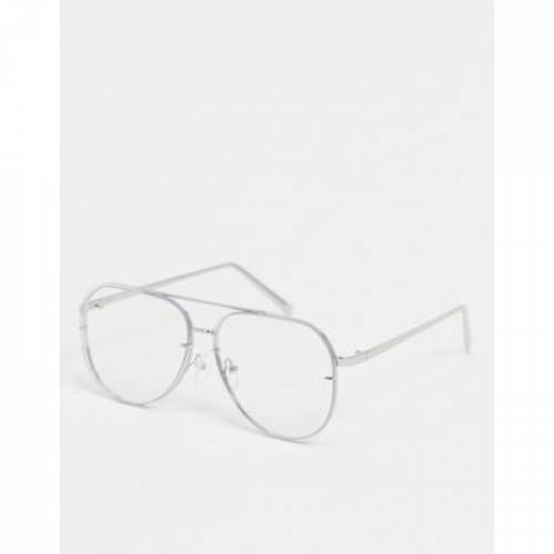 眼鏡 バッグ 【 NEW LOOK OVERSIZED CLEAR NAVIGATOR GLASSES IN CRYSTAL 】