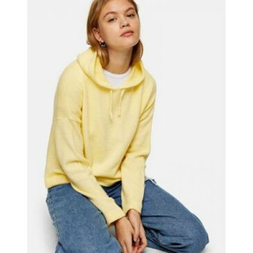 フーディー パーカー レディースファッション トップス 【 TOPSHOP KNITTED HOODIE IN LEMON 】