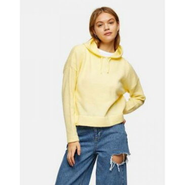 フーディー パーカー レディースファッション トップス 【 TOPSHOP KNITTED HOODIE IN LEMON 】
