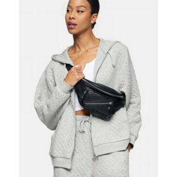 ワッフル フーディー パーカー 灰色 グレー レディースファッション トップス 【 TOPSHOP WAFFLE HOODIE COORD IN GREY 】