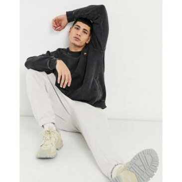 エレッセ ELLESSE スウェットシャツ トレーナー 灰色 グレー チャコール メンズ 【 ELLESSE DOREL SWEATSHIRT IN DARK GREY CHARCOAL 】