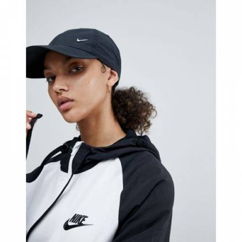 ナイキ NIKE スウッシュ スウォッシュ キャップ キャップ 帽子 黒色 ブラック レディース 【 SWOOSH NIKE HERITAGE CAP IN BLACK 】