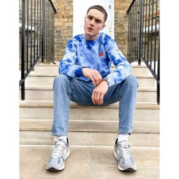 エレッセ ELLESSE ロゴ スウェットシャツ トレーナー 青色 ブルー ネクタイ メンズ 【 ELLESSE DIVERIA LOGO TIEDYE SWEATSHIRT IN BLUE TIE DYE 】