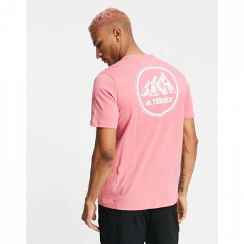 アディダス パフォーマンス ADIDAS PERFORMANCE アディダス パフォーマンス Tシャツ ピンク メンズ 【 PINK ADIDAS PERFORMANCE TERREX MOUNTAIN GFX TSHIRT IN 】