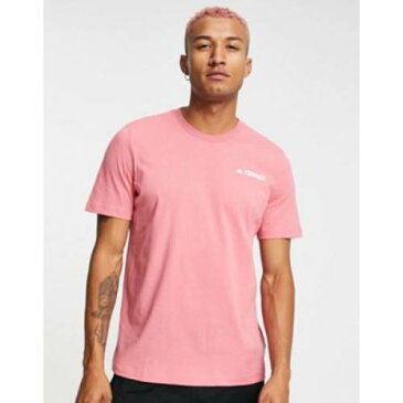 アディダス パフォーマンス ADIDAS PERFORMANCE アディダス パフォーマンス Tシャツ ピンク メンズ 【 PINK ADIDAS PERFORMANCE TERREX MOUNTAIN GFX TSHIRT IN 】
