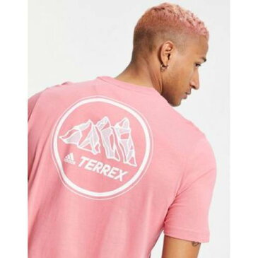 アディダス パフォーマンス ADIDAS PERFORMANCE アディダス パフォーマンス Tシャツ ピンク メンズ 【 PINK ADIDAS PERFORMANCE TERREX MOUNTAIN GFX TSHIRT IN 】