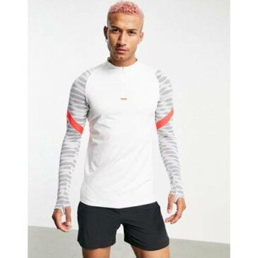 ナイキ フットボール NIKE FOOTBALL ドライフィット ストライク 白色 ホワイト メンズ 【 NIKE FOOTBALL DRIFIT STRIKE 21 DRILL TOP IN WHITE 】