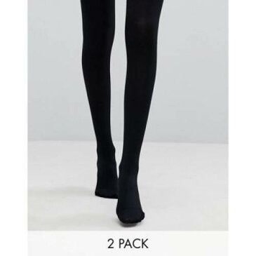 黒 ブラック タイツ インナー 下着 ナイトウエア レディース 下 レッグ 【 BLACK TIGHTS ASOS DESIGN 2 PACK 120 DENIER 】