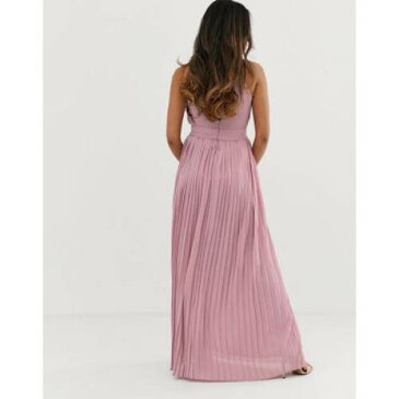 ドレス ピンク レディースファッション ワンピース 【 PINK TFNC PETITE BRIDESMAID EXCLUSIVE PLEATED MAXI DRESS IN 】