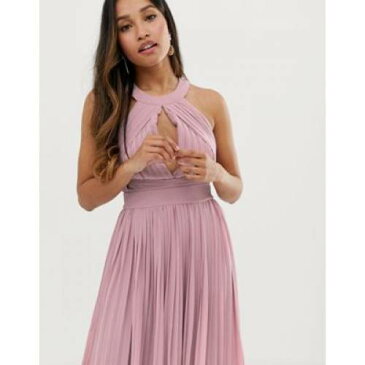 ドレス ピンク レディースファッション ワンピース 【 PINK TFNC PETITE BRIDESMAID EXCLUSIVE PLEATED MAXI DRESS IN 】