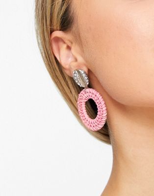 リバーアイランド RIVER ISLAND シェル イヤリング ゴールド レディース 【 SHELL RIVER ISLAND AND RATTAN EARRINGS IN GOLD TONE 】