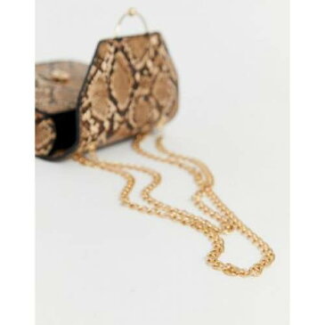 【海外限定】バッグ ストラップ 【 ASOS DESIGN RING AND BALL CROSS BODY BAG WITH CHAIN STRAP IN SNAKE 】