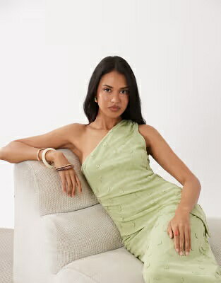 緑 グリーン レディース GINA TRICOT GINA TRICOT 3D ONE SHOULDER TOP IN LIGHT GREEN - PART OF A SET / LIGHT GREEN レディースファッション トップス