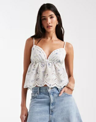 デイジーストリート ストリート 青色 ブルー レディース DAISY STREET DAISY STREET BOHO BLOUSE WITH CUTWORK DETAILING IN BLUE FLORAL / BLUE FLORAL