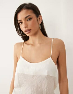 エイソス サテン アイボリー レディース ASOS DESIGN ASOS DESIGN SATIN SCOOP NECK CAMI TOP IN IVORY - PART OF A SET / レディースファッション トップス