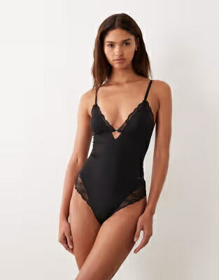 カルバンクライン ボディースーツ 黒色 ブラック レディース CALVIN KLEIN CALVIN KLEIN SHAPEWEAR SENSUAL STRETCH LACE BODYSUIT IN BLACK / レディースファッション トップス