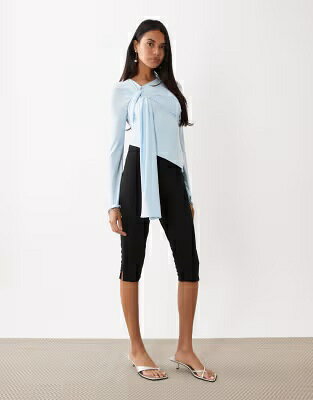ブランド名Kaiia性別Women(レディース)商品名Kaiia exclusive double layered slinky tie drape detail long sleeve top in baby blueカラーBaby/blue