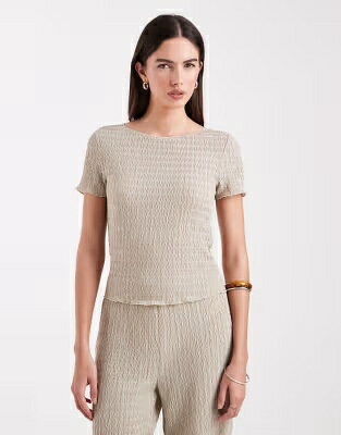 オンリー レディース ONLY TEXTURED TOP IN STONE - PART OF A SET / レディースファッション トップス