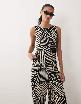ノンスリーブ 黒色 ブラック レディース JDY SLEEVELESS TOP IN BLACK ABSTRACT PRINT - PART OF A SET / レディースファッション トップス