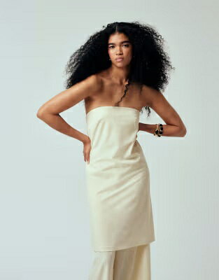 エイソス レディース ASOS DESIGN ASOS DESIGN TAILORED LONGLINE TABARD TOP IN ECRU - PART OF A SET / レディースファッション トップス